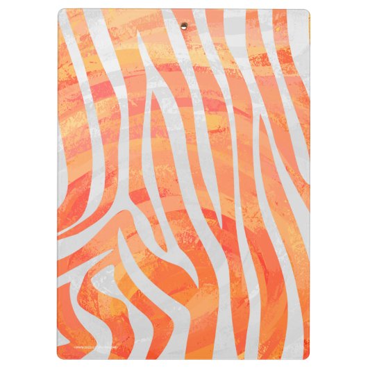 Zebra Orange und White Print Klemmbrett (Rückseite)