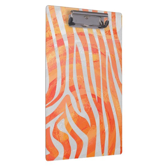 Zebra Orange und White Print Klemmbrett (Rechts)