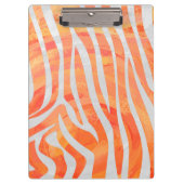 Zebra Orange und White Print Klemmbrett (Vorderseite)