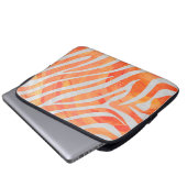 Zebra Orange und White Print Laptopschutzhülle (Vorne Knopf)
