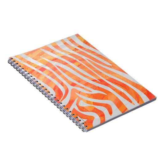 Zebra Orange und White Print Notizblock (Rechte Seite)