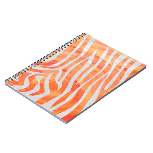 Zebra Orange und White Print Notizblock (Linke Seite)