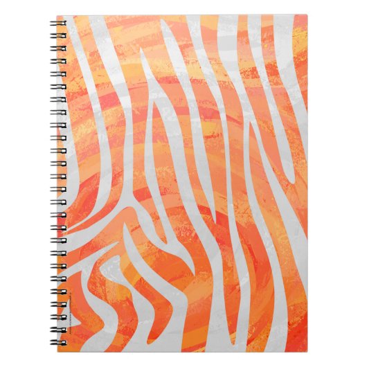 Zebra Orange und White Print Notizblock (Vorderseite)