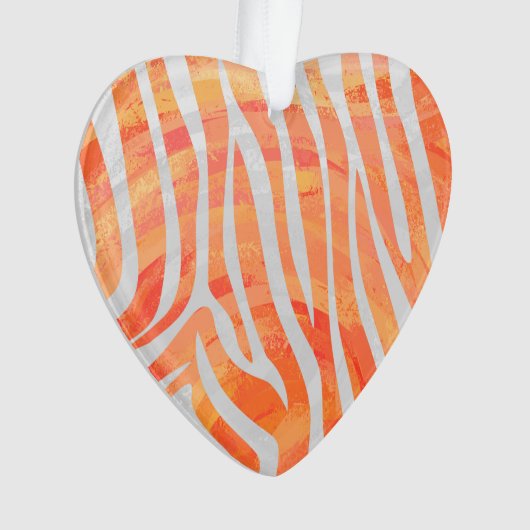 Zebra Orange und White Print Ornament (Vorderseite)