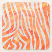 Zebra Orange und White Print Rechteckiger Pappuntersetzer (Vorderseite)