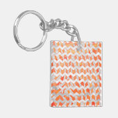 Zebra Orange und White Print Schlüsselanhänger (Vorderseite links)