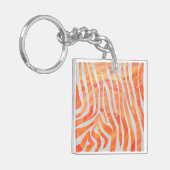 Zebra Orange und White Print Schlüsselanhänger (Vorderseite links)