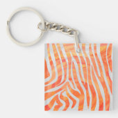 Zebra Orange und White Print Schlüsselanhänger (Vorderseite)
