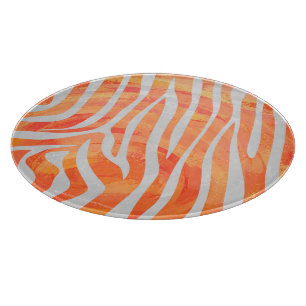 Zebra Orange und White Print Schneidebrett