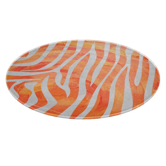 Zebra Orange und White Print Schneidebrett (Ecke)