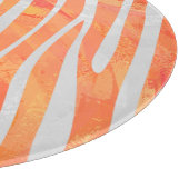 Zebra Orange und White Print Schneidebrett (Ecke)
