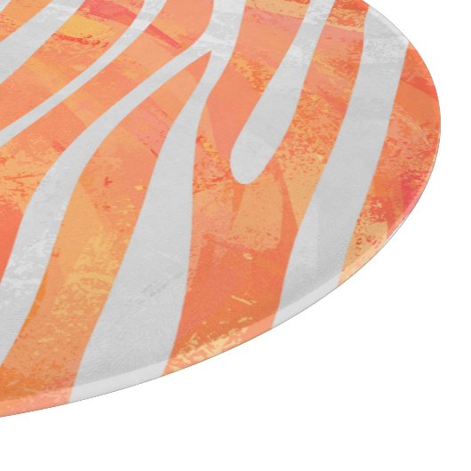 Zebra Orange und White Print Schneidebrett (Ecke)