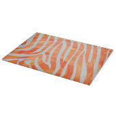 Zebra Orange und White Print Schneidebrett (Ecke)
