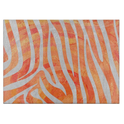 Zebra Orange und White Print Schneidebrett (Vorderseite)
