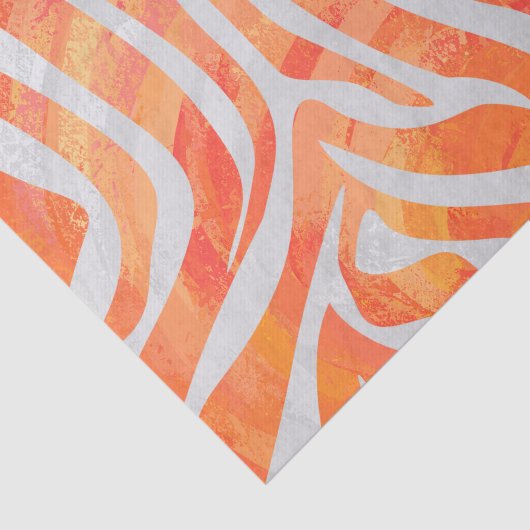 Zebra Orange und White Print Seidenpapier (Ausschnitt)