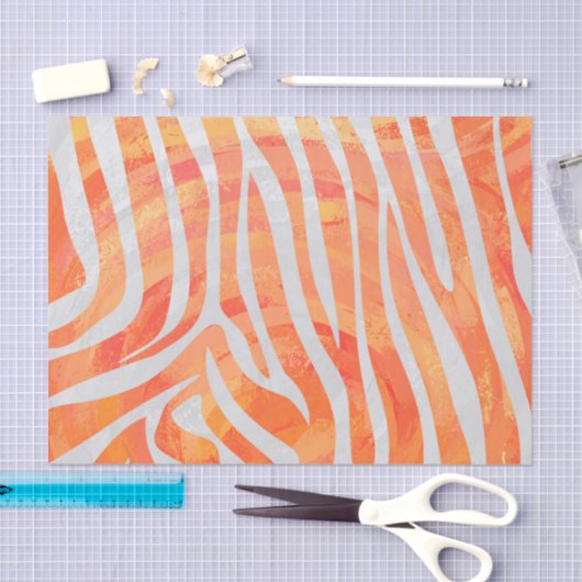 Zebra Orange und White Print Seidenpapier (Handwerk)