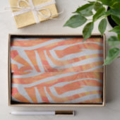 Zebra Orange und White Print Seidenpapier (Geschenk)