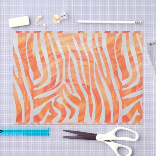 Zebra Orange und White Print Seidenpapier (Handwerk)