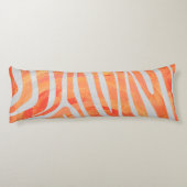 Zebra Orange und White Print Seitenschläferkissen (Rückseite)
