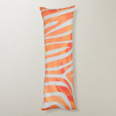 Zebra Orange und White Print Seitenschläferkissen (Rückseite (Vertikal))