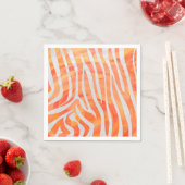 Zebra Orange und White Print Serviette (Beispiel)