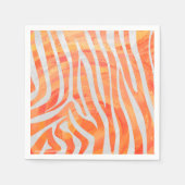 Zebra Orange und White Print Serviette (Vorderseite)