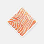 Zebra Orange und White Print Serviette (Ecke)