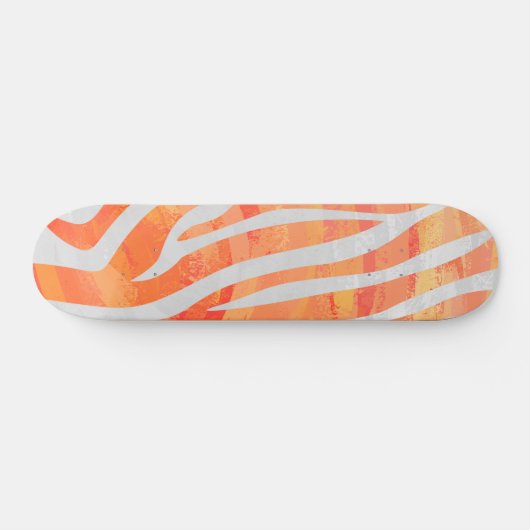 Zebra Orange und White Print Skateboard (Horizontal)