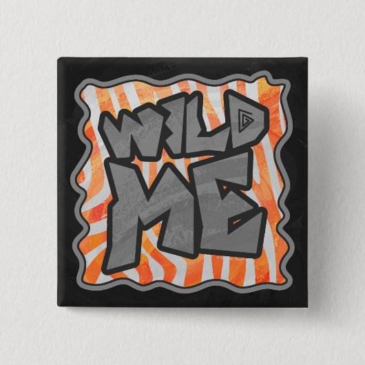 Zebra Orange und White Wild Me Button (Vorderseite)