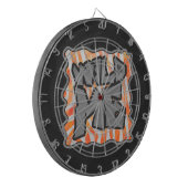 Zebra Orange und White Wild Me Dartscheibe (Vorderseite Links)