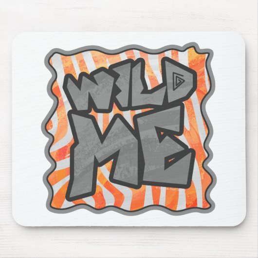 Zebra Orange und White Wild Me Mousepad (Vorne)