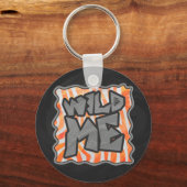 Zebra Orange und White Wild Me Schlüsselanhänger (Vorderseite)