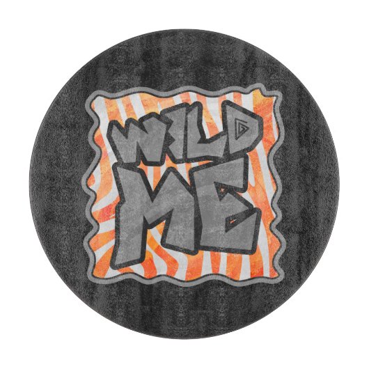 Zebra Orange und White Wild Me Schneidebrett (Vorderseite)