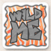 Zebra Orange und White Wild Me Untersetzer (Vorderseite)