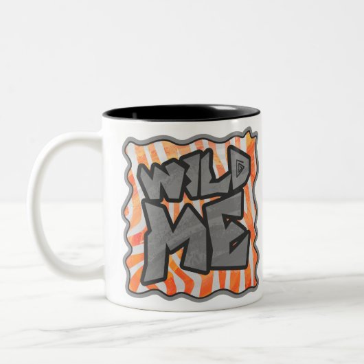 Zebra Orange und White Wild Me Zweifarbige Tasse (Links)
