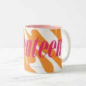 Zebra-Orange Zweifarbige Tasse (VorderseiteRechts)