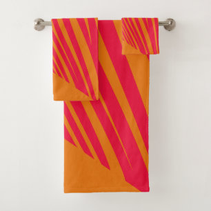 Zebra-Orangenfucsie Badhandtuch Set