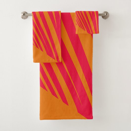 Zebra-Orangenfucsie Badhandtuch Set (Insitu)