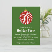 Zebra-Ornament-Feierlichkeit Einladung (Stehend Vorderseite)