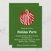 Zebra-Ornament-Feierlichkeit Einladung (Vorne/Hinten)