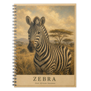Zebra Ostafrikanische Savanne VINTAGE Notizblock