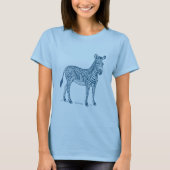 Zebra - Ozeanblau T-Shirt (Vorderseite)