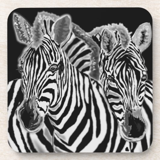 Zebra-Paar Getränkuntersetzer Getränkeuntersetzer (Vorderseite)