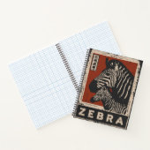 Zebra-Paar mit Retro-Streifen und roter Sonne Notizblock (Innenseite)