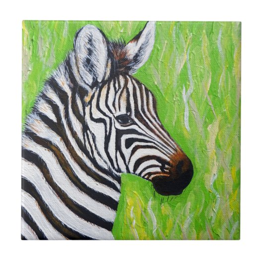 Zebra Painting Fliese (Vorderseite)