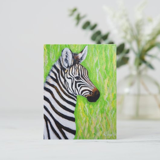 Zebra Painting Postkarte (Stehend Vorderseite)