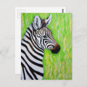 Zebra Painting Postkarte (Vorne/Hinten)