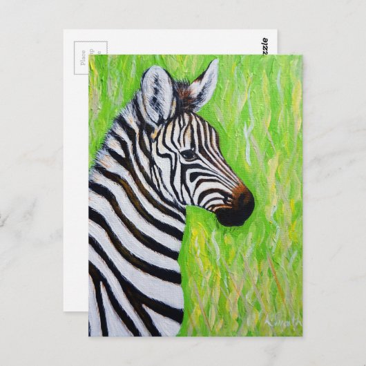 Zebra Painting Postkarte (Vorne/Hinten)