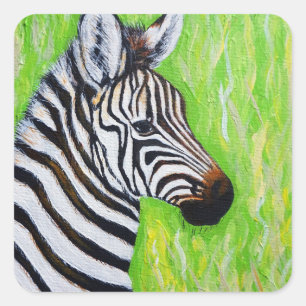 Zebra Painting Quadratischer Aufkleber