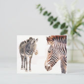 "Zebra Pair" Wasserfarbenwelt Kunst, Dichtung und  Postkarte (Stehend Vorderseite)